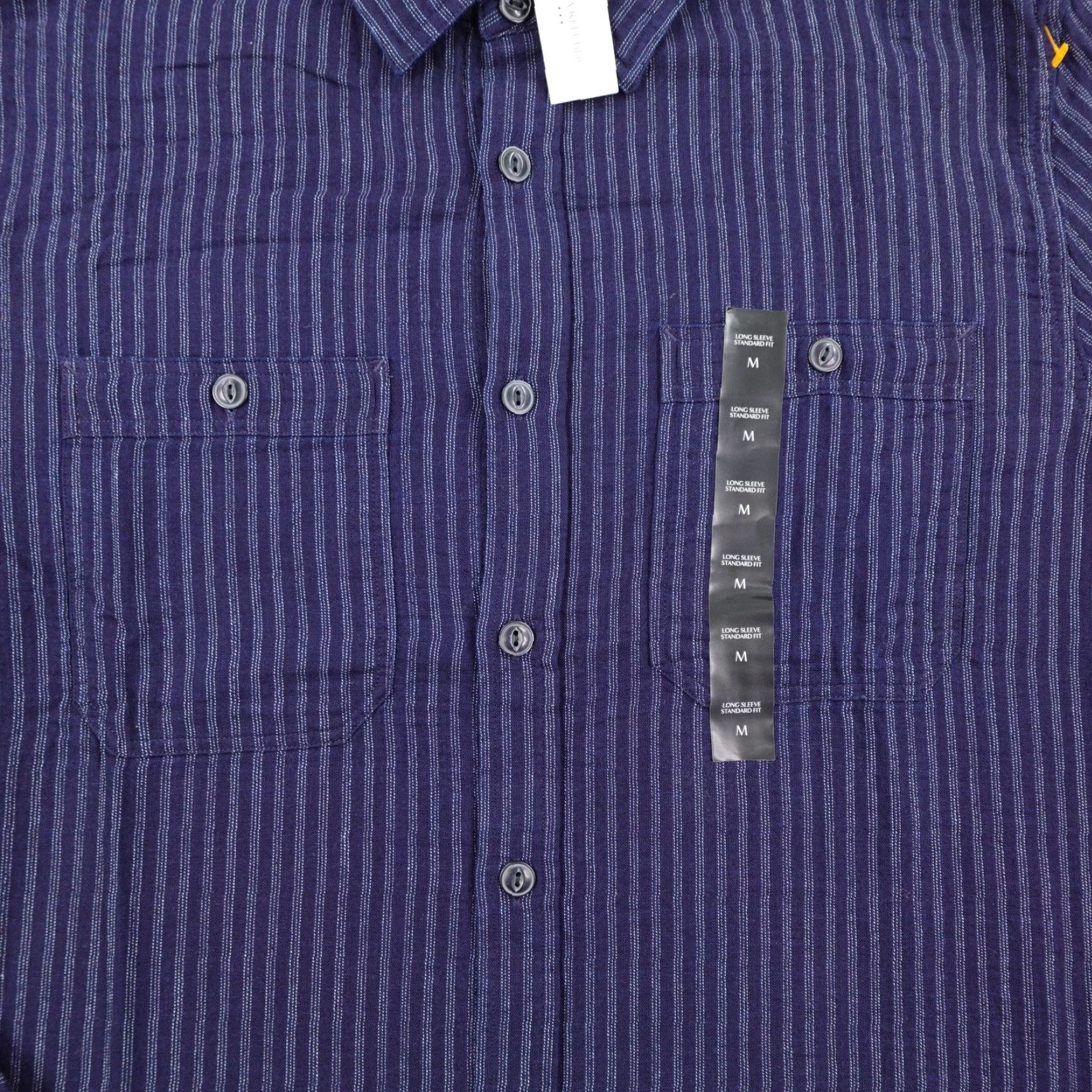 Banana Republic Banana Republic Shirt Men M Indigo Blue Striped Button-Up Long Sleeve — New with Tags, Casual/Workwear Size US M / EU 48-50 / 2 - 3 Thumbnail