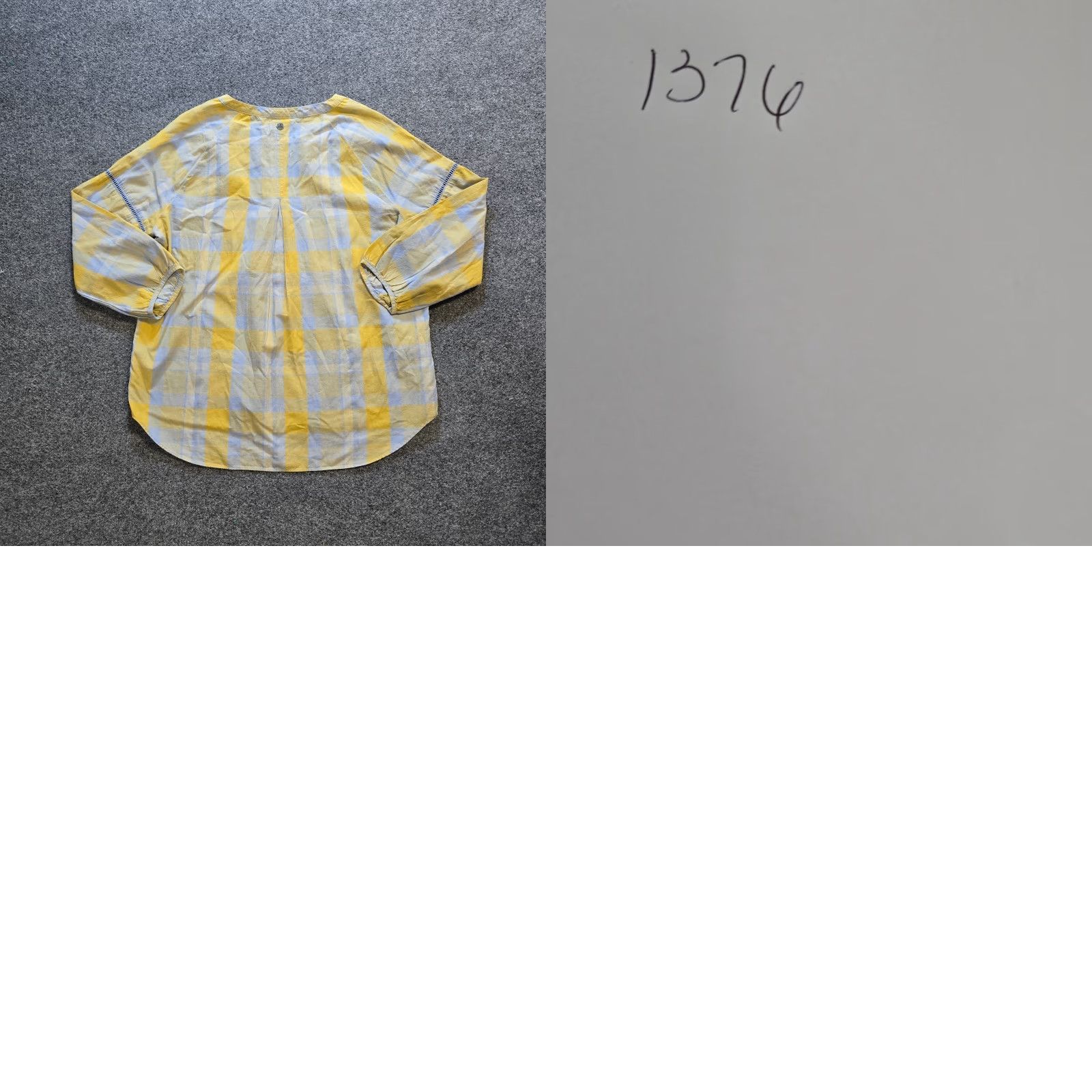 Prana prAna Top Womens L Yellow Gray Plaid Long Sleeve 1/4 Button Popover Casual Shirt Blouse Womens Size L / US 10 / IT 46 - 8 Thumbnail
