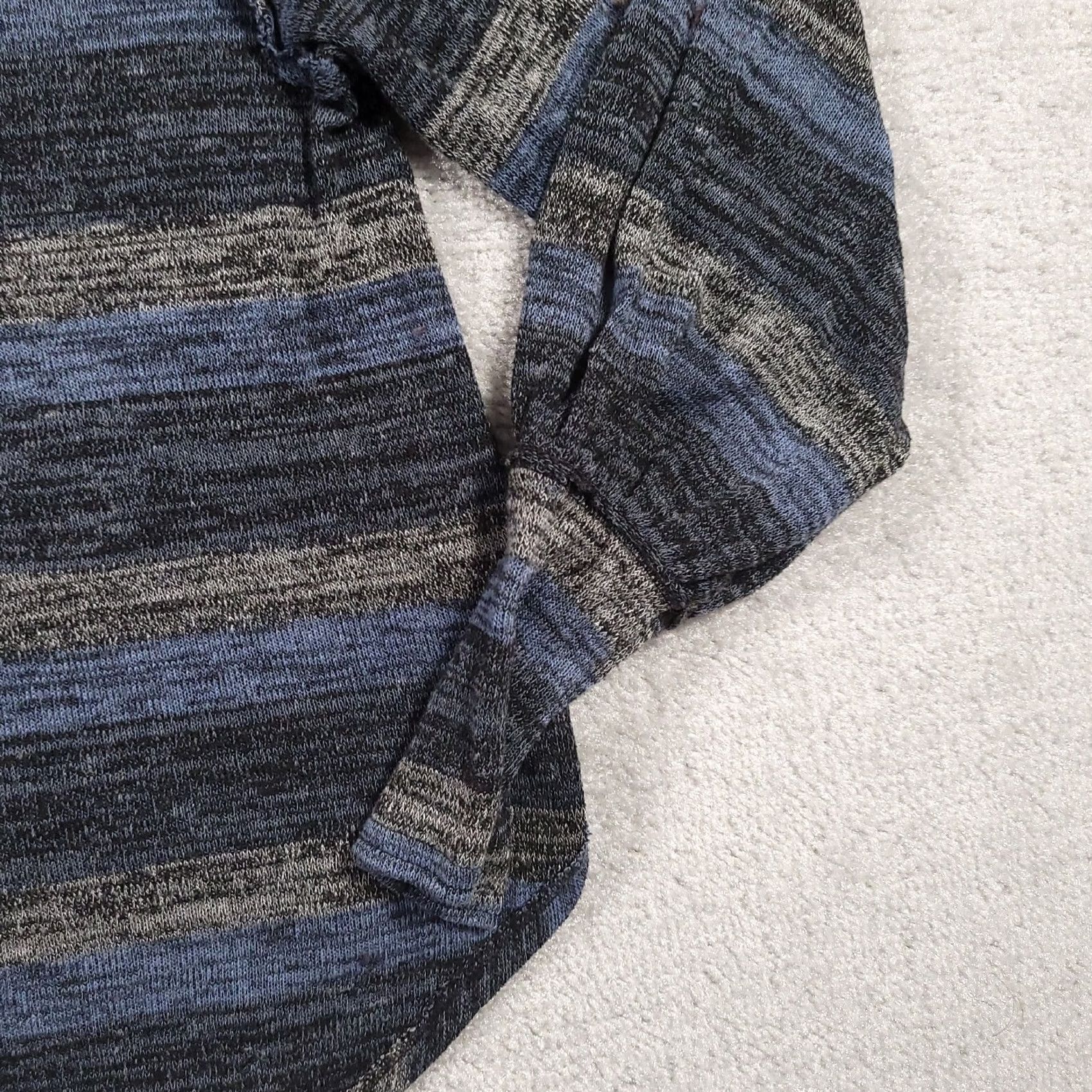 Free People Free People Oversized Sweater Womens XS Blue Gray Stripe Boat Neck Size XS / US 0-2 / IT 36-38 - 4 Thumbnail