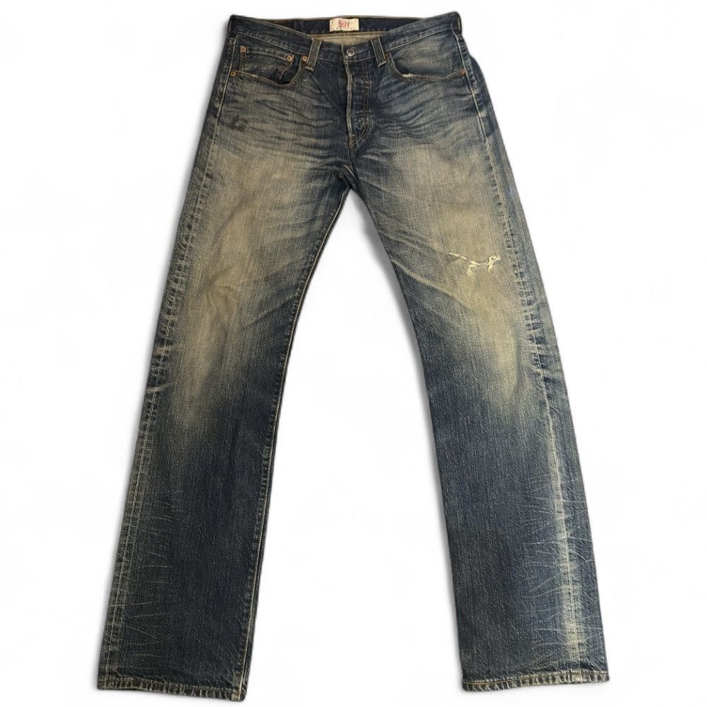 Vintage y2k Levis 501 Straight Leg Aging Faded Denim