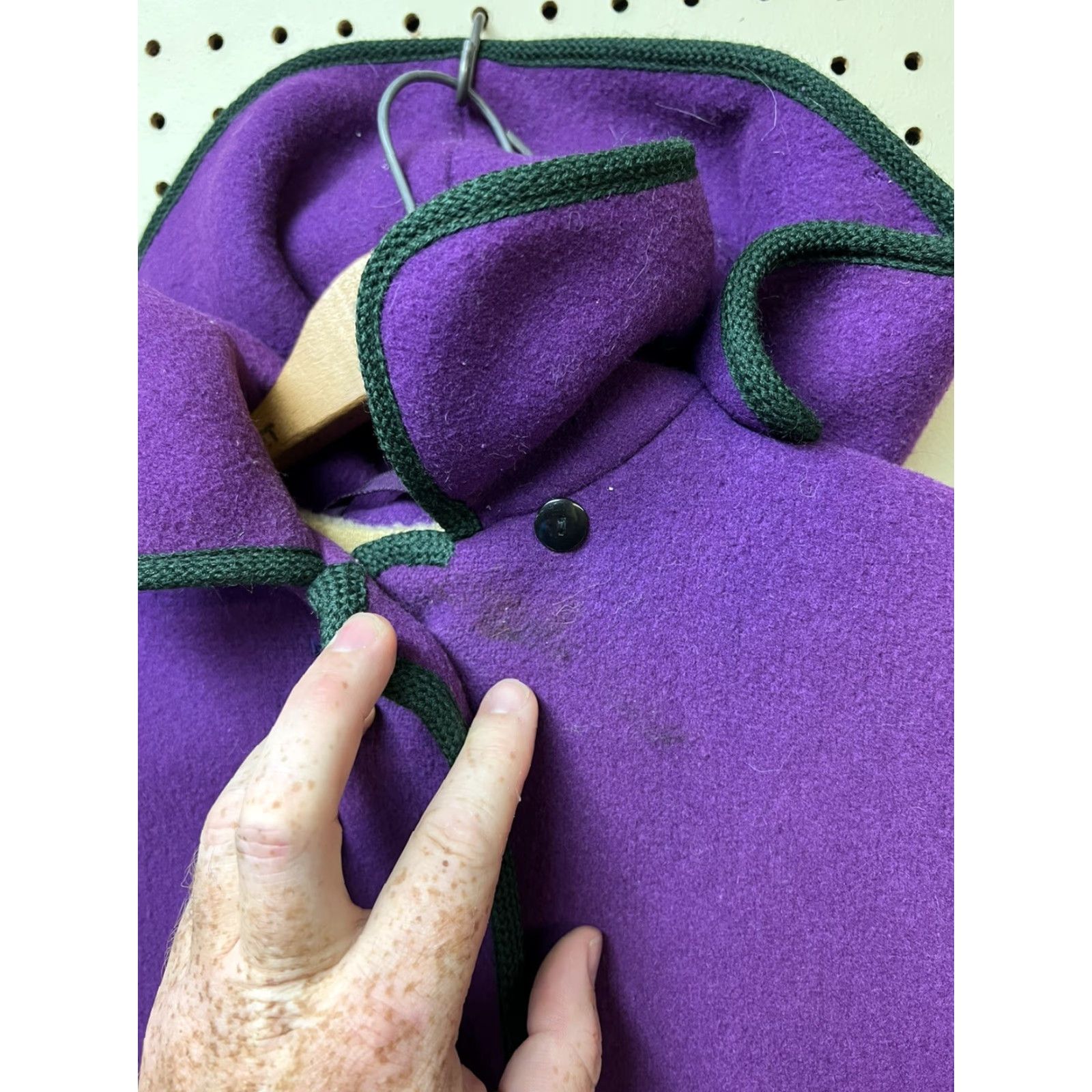 Vintage VINTAGE Bavaria Loden West Germany Purple Wool Coat Hooded Women Size 9 Plus Winter Long Size M / US 6-8 / IT 42-44 - 6 Thumbnail