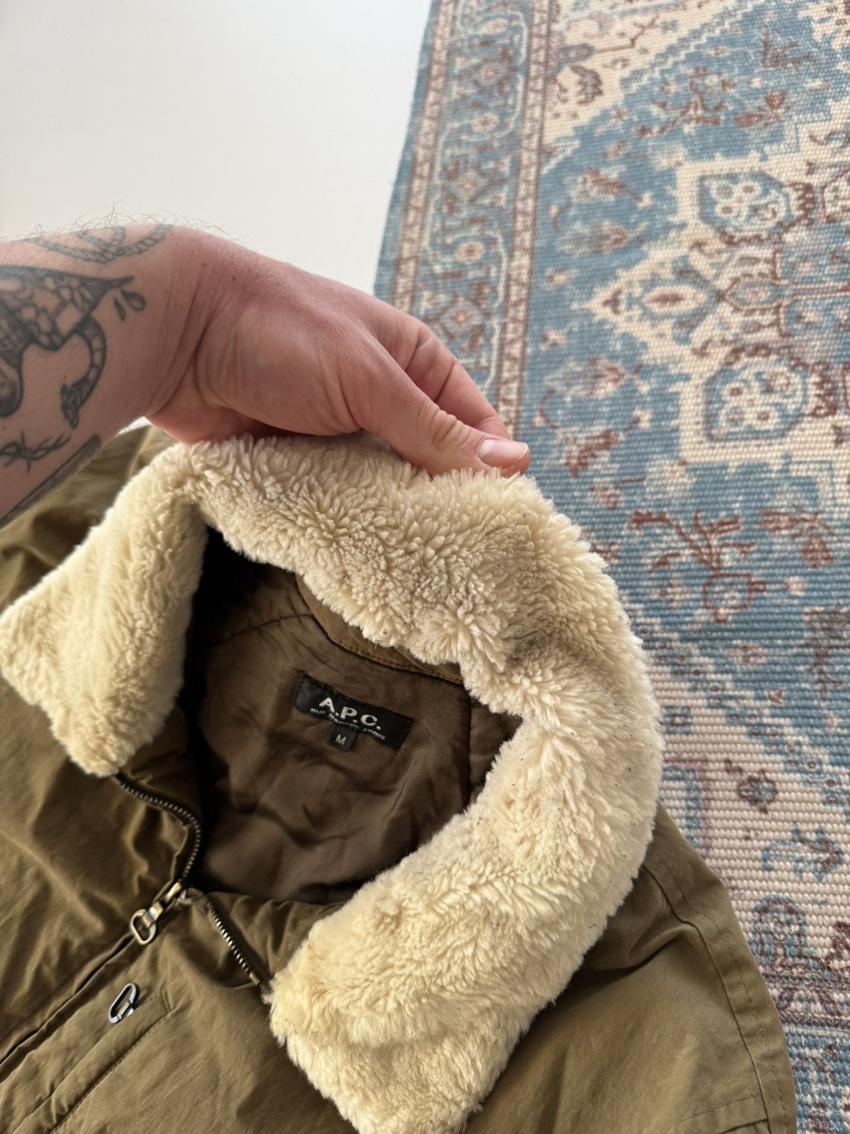 A.P.C. A.P.C. Rue Madame Paris Military Sherpa Khaki Men’s Jacket Size US M / EU 48-50 / 2 - 16 Thumbnail