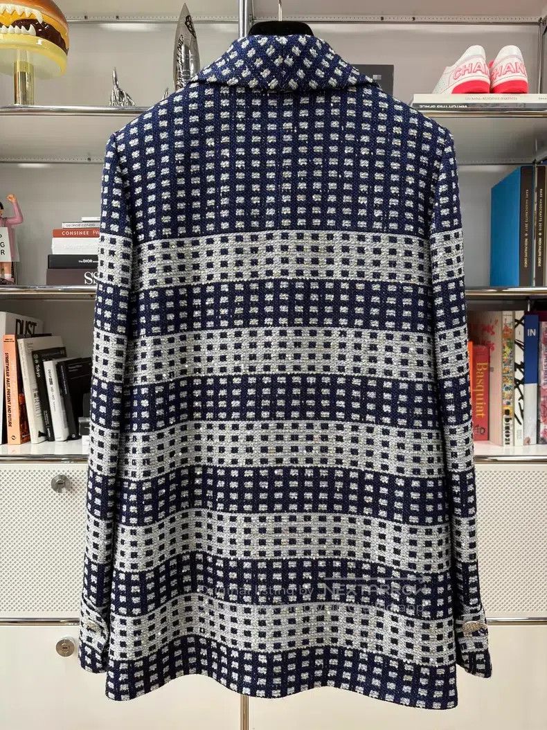 Chanel Chanel 17P Heavy Industry Blue and White Striped Sequin Wo Size XS / US 0-2 / IT 36-38 - 3 Thumbnail
