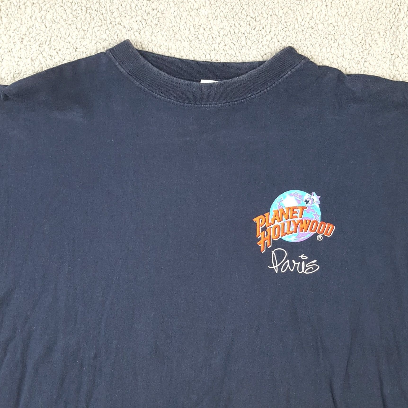 Planet Hollywood VINTAGE Planet Hollywood T-Shirt Men XL Blue 90s Y2K Movie Retro Paris Embroidered Logo QC/ Cosmetics? Size US XL / EU 56 / 4 - 2 Thumbnail