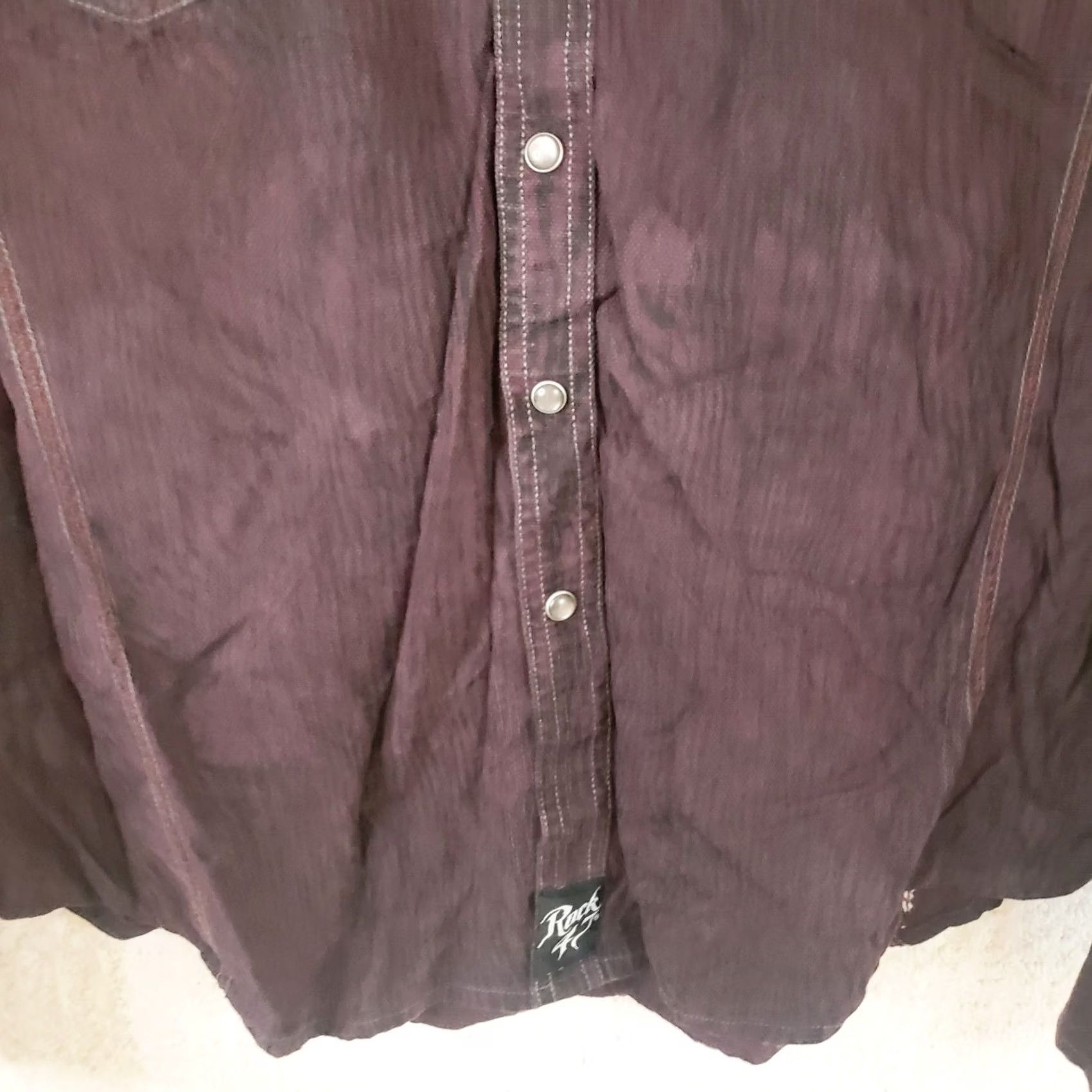 Wrangler VINTAGE Wrangler Rock 47 Shirt Mens XL Black Maroon Western Casual LS Snap Embroidered Size US XL / EU 56 / 4 - 3 Thumbnail
