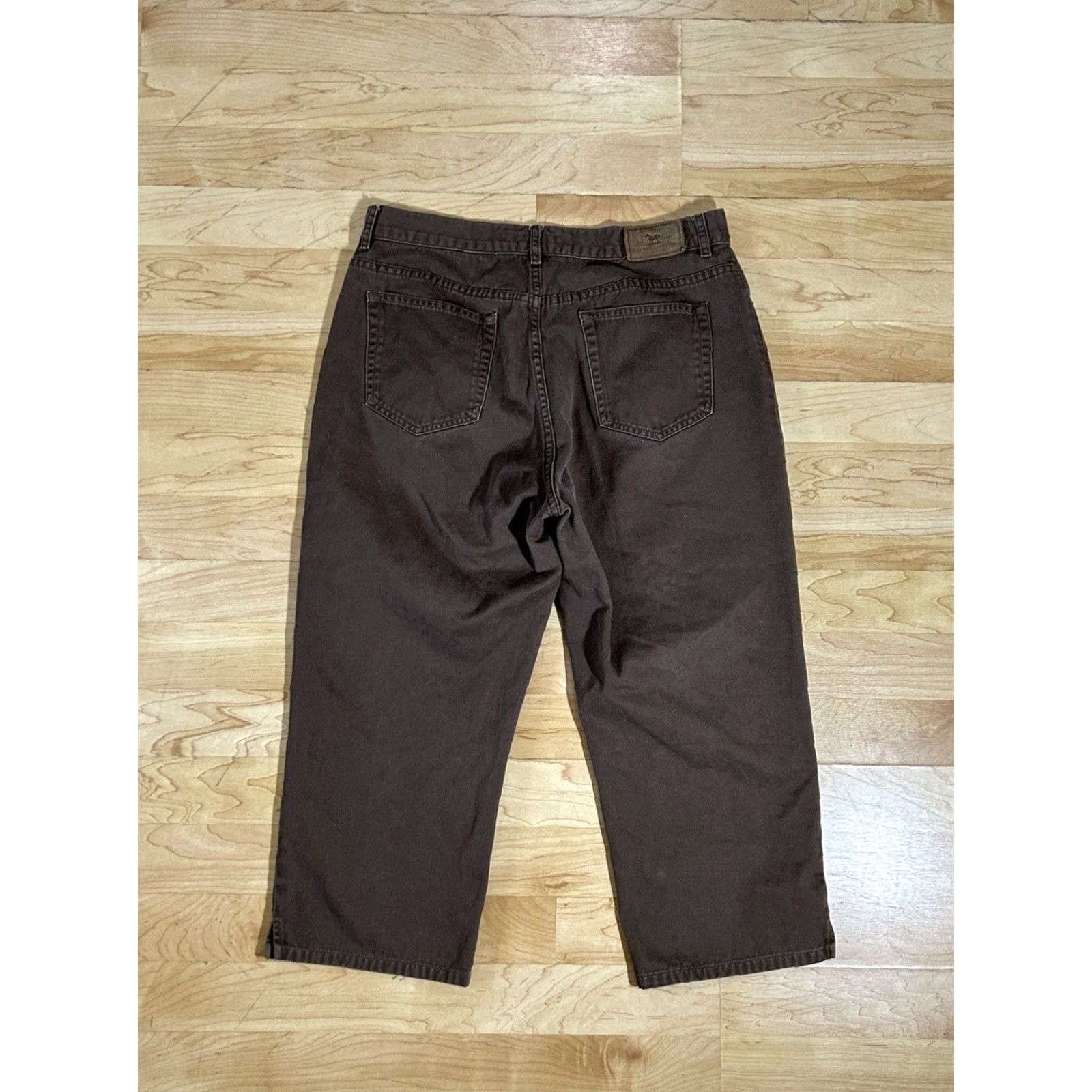 Ralph Lauren Lauren Jeans Co Womens Brown Denim Cropped Straight Leg Pants size 6 Ladies Spring Fall Summer Cropped Logo Size 28" / US 6 / IT 42 - 2 Thumbnail