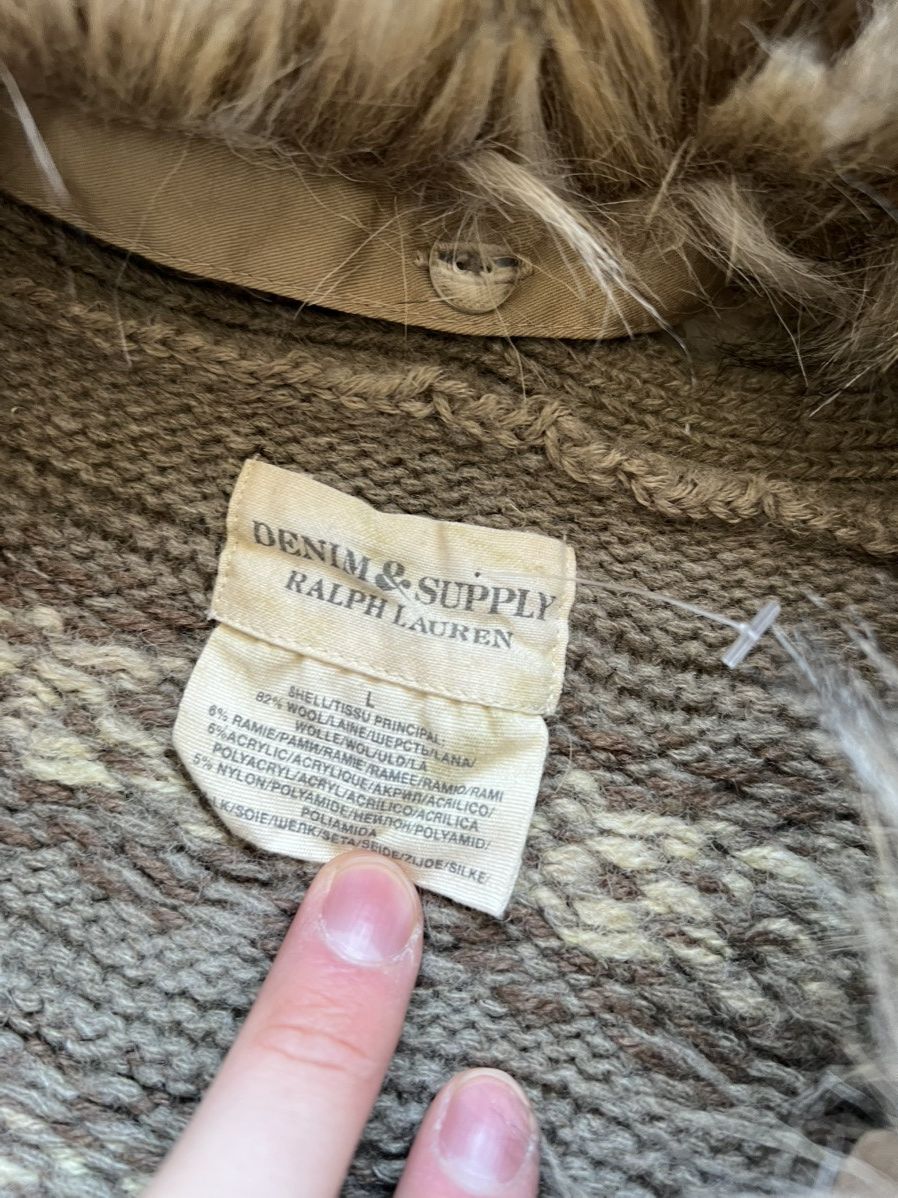 If Six Was Nine × Le Grande Bleu (L.G.B.) × Ralph Lauren Vintage Ralph Lauren fur wool vest denim&supply knitted Size L / US 10 / IT 46 - 2 Thumbnail