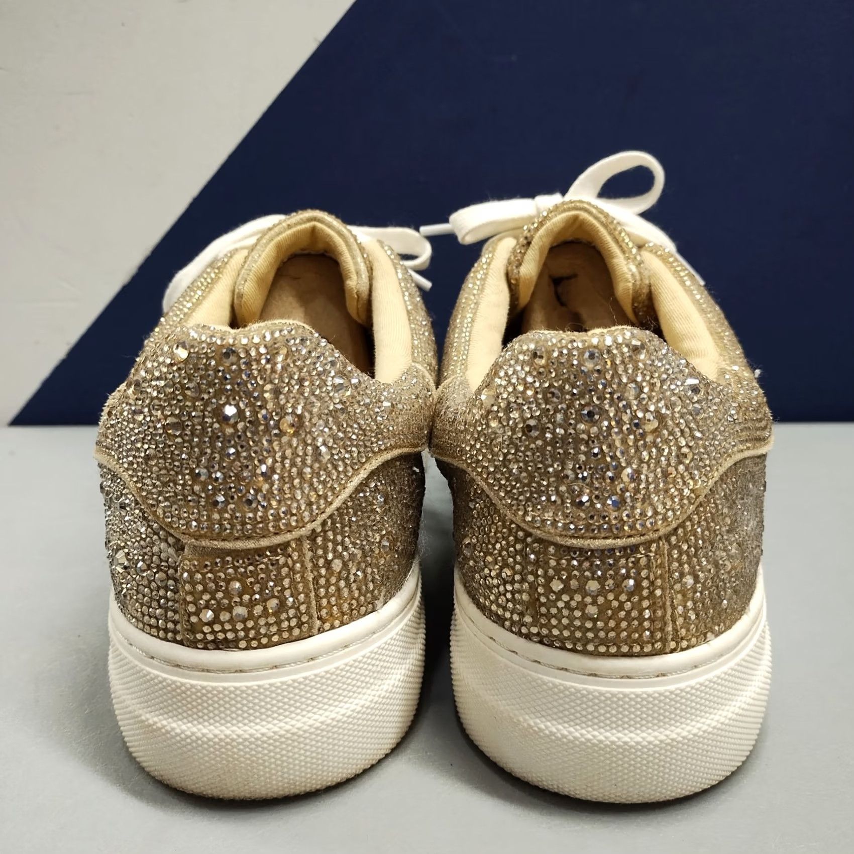 Betsey Johnson Betsey Johnson Sidny Platform Sneakers Womens Size 9.5M Gold White Rhinestone - Pre-owned Shoes Size US 10 / IT 40 - 5 Thumbnail