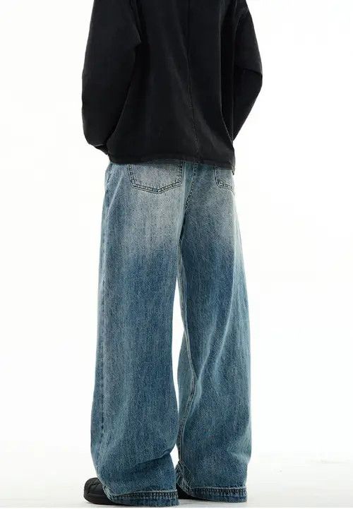 Other Vintage washed cleanfit blue straight-leg versatile jeans Size US 32 / EU 48 - 6 Thumbnail