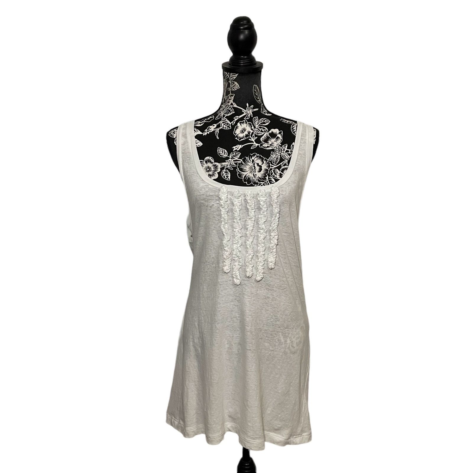 Dsquared2 DSQUARED2 Tank Top 100% Cotton Jersey Ruffles White XL Size XL / US 12-14 / IT 48-50 - 3 Thumbnail