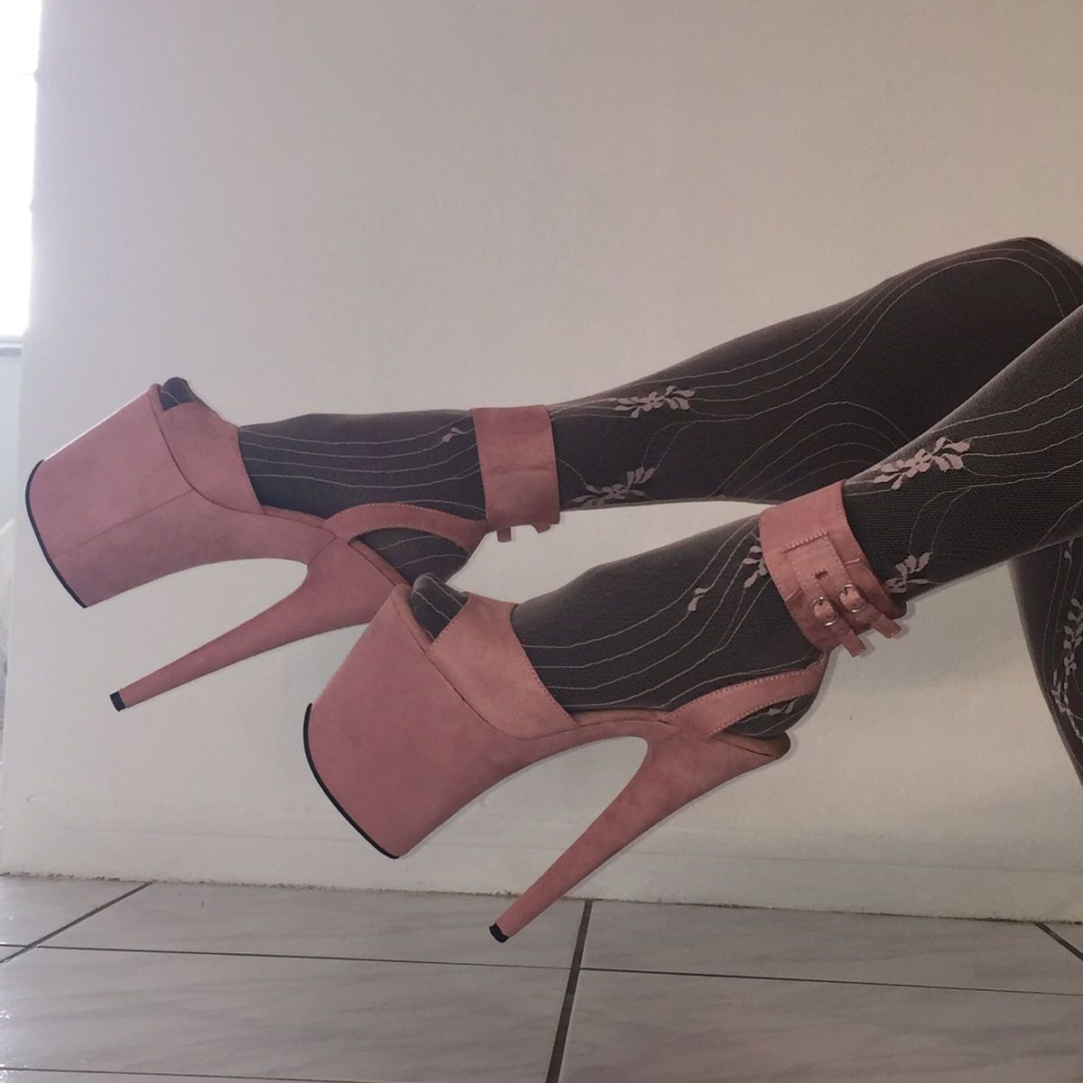 Other Flamingo 891 Pink Vegan Suede 8" High Heel Platform Shoe Wid Size US 11 / IT 41 - 9 Thumbnail