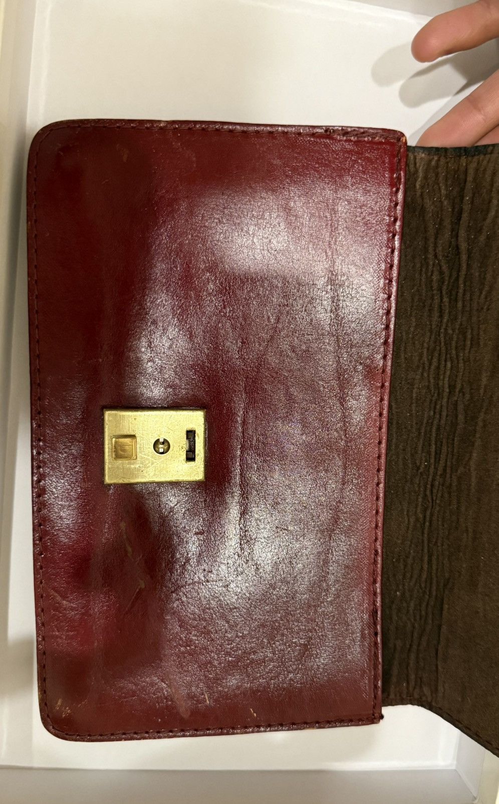 Vintage Vintage Kelly leather pouch with gold clasp Size ONE SIZE - 4 Thumbnail