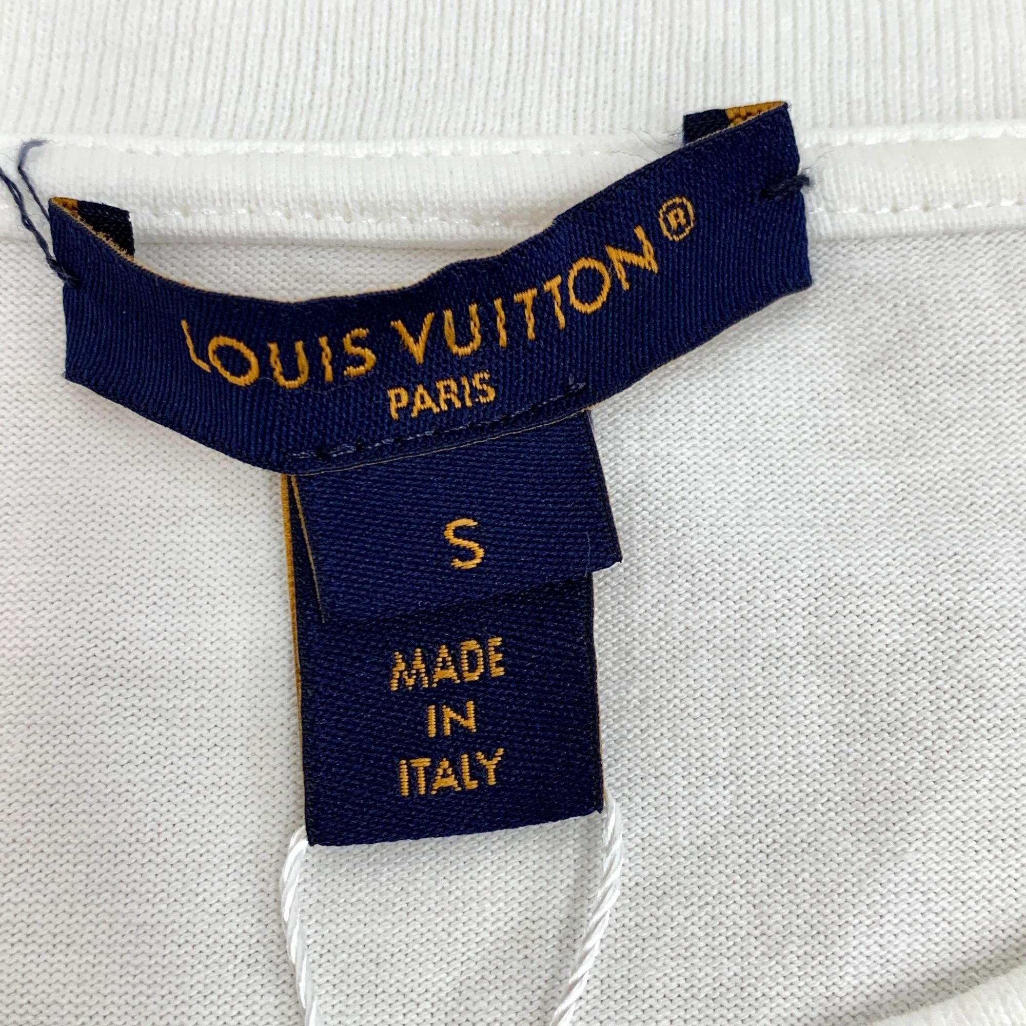 Louis Vuitton Louis Vuitton White Chain Cotton Round-Neck Short-Sleeved Dr Size S / US 4 / IT 40 - 2 Thumbnail