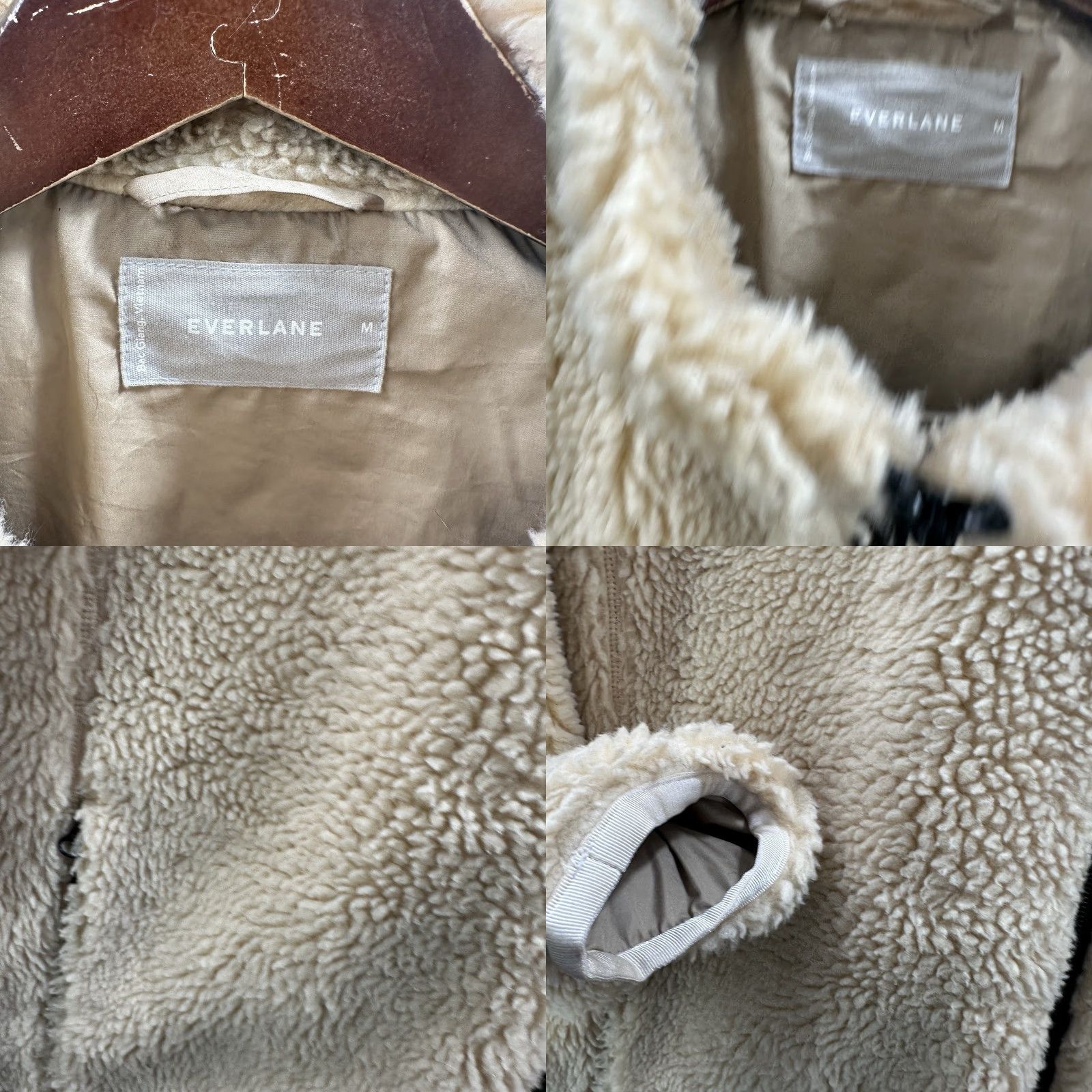 Everlane Everlane ReNew Fleece Jacket Womens M Full Zip Faux Shearling Fleece Teddy Bear - Beige - XS-XXL? Size M / US 6-8 / IT 42-44 - 8 Thumbnail