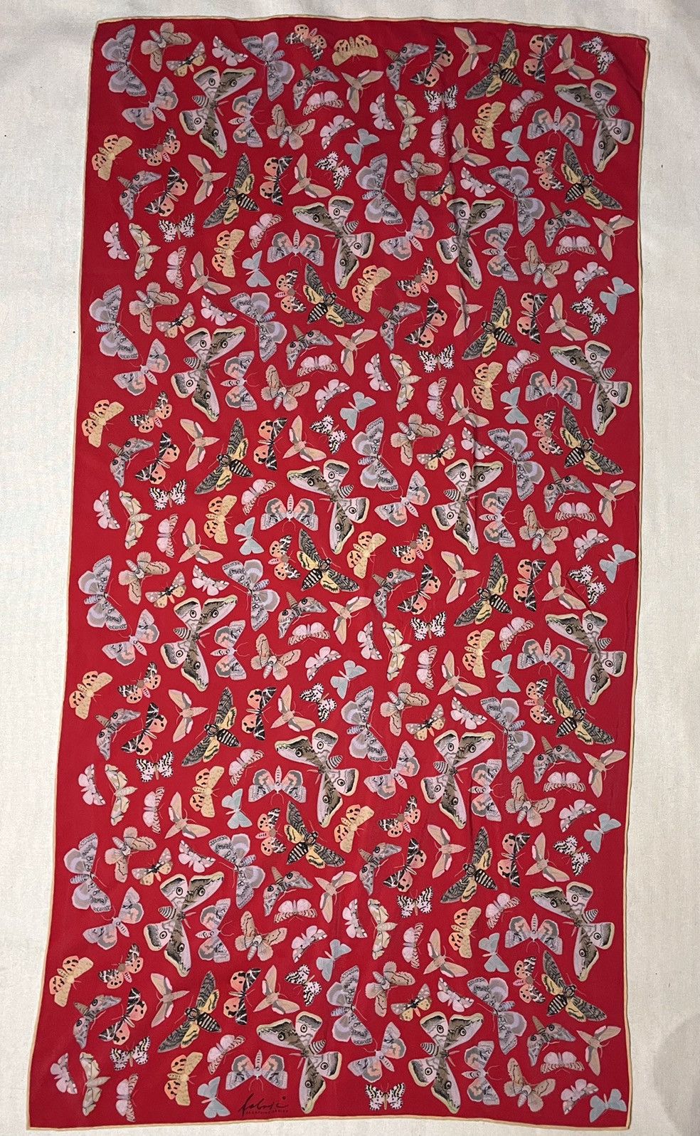 Fabric Brand & Co. Fabric Frontline Zurich red butterfly scarf Size ONE SIZE - 2 Thumbnail