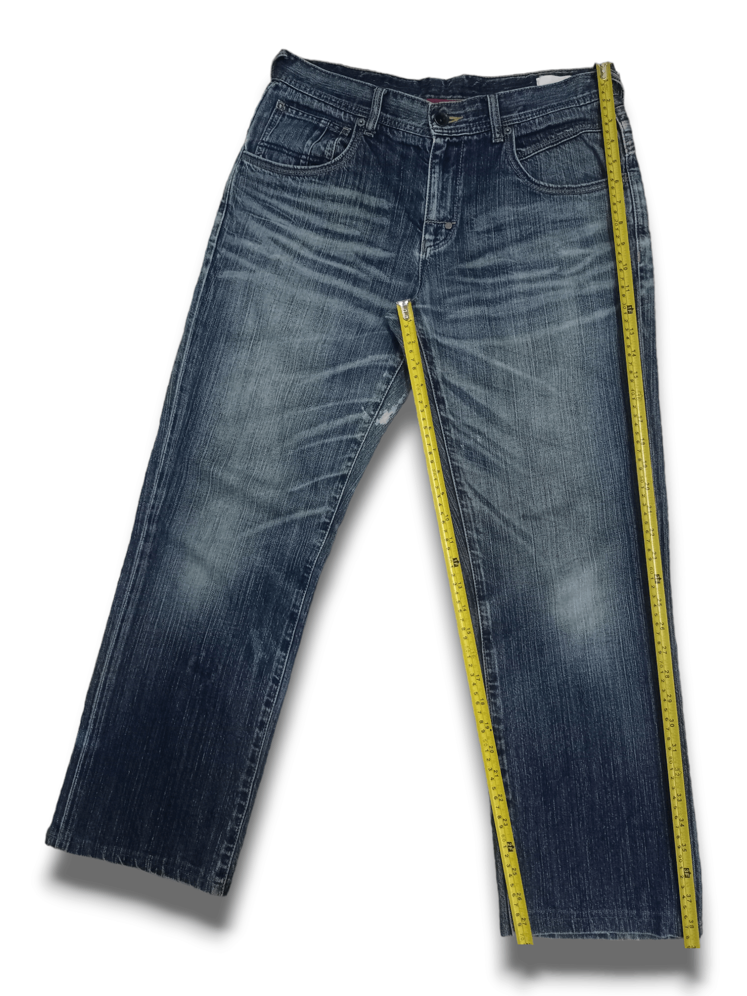 Japanese Brand Vintage Japanese Brand Buckle Back Distressed Baggy Jeans Size US 32 / EU 48 - 11 Thumbnail