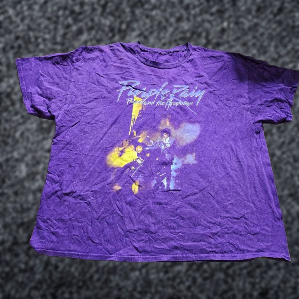 Prince Prince Purple Rain Band T-Shirt Mens 3XL Short Sleeve Bleach Stains Regular Fit Size US XXL / EU 58 / 5 - 1 Thumbnail