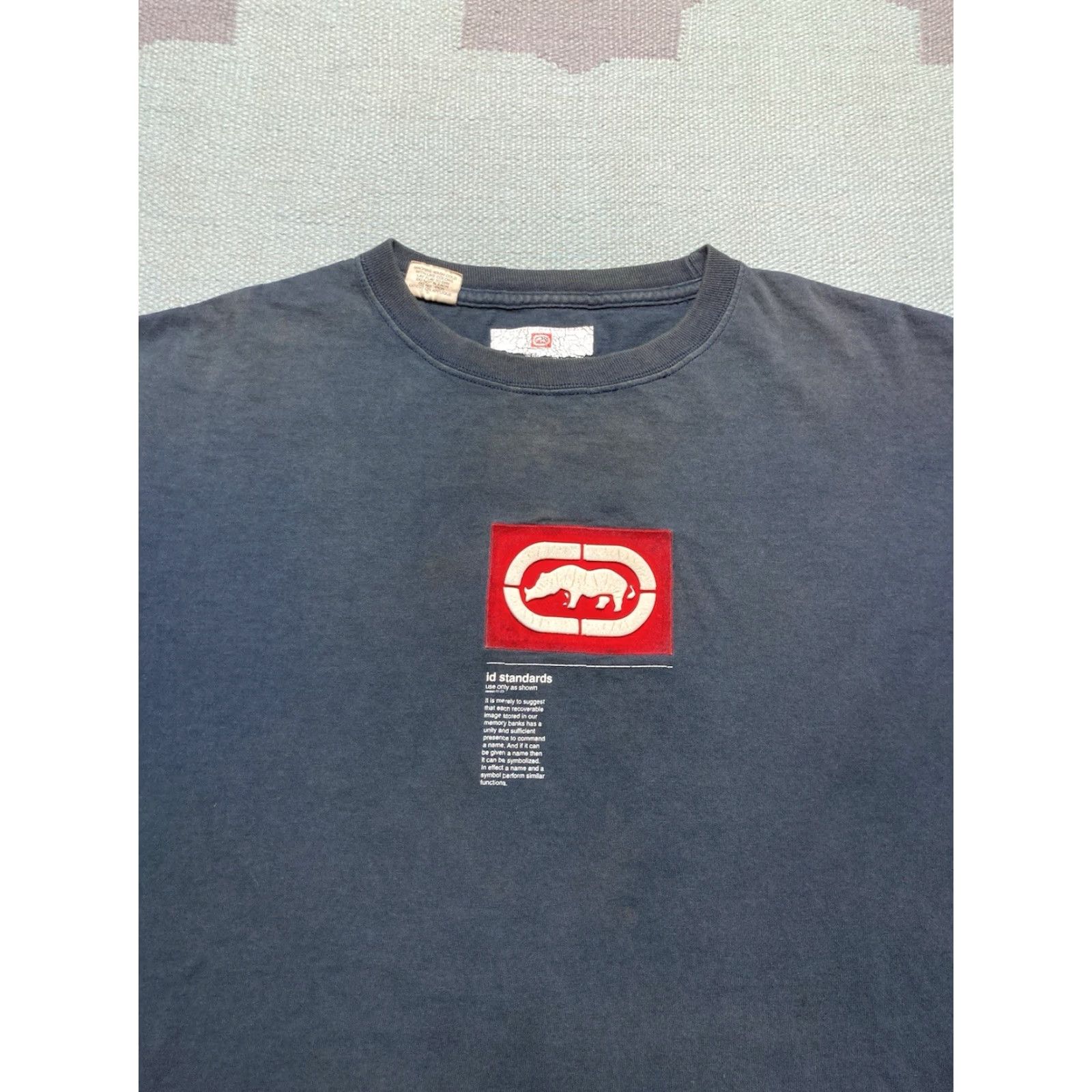 Ecko Unltd. VINTAGE Ecko Unltd T-Shirt Long Sleeve Complex ID Standards Rhino Graphic Faded Blue XL Men / Tshirt Size US XL / EU 56 / 4 - 5 Thumbnail