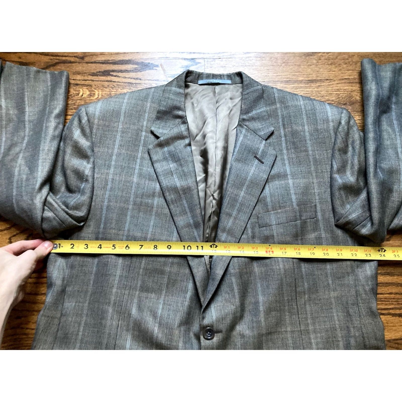 Vintage Hickey Freeman Mens Sport Coat Size 48R Plaid Check 2 Button Jacket Blazer Boys Mens Size 48R - 5 Thumbnail