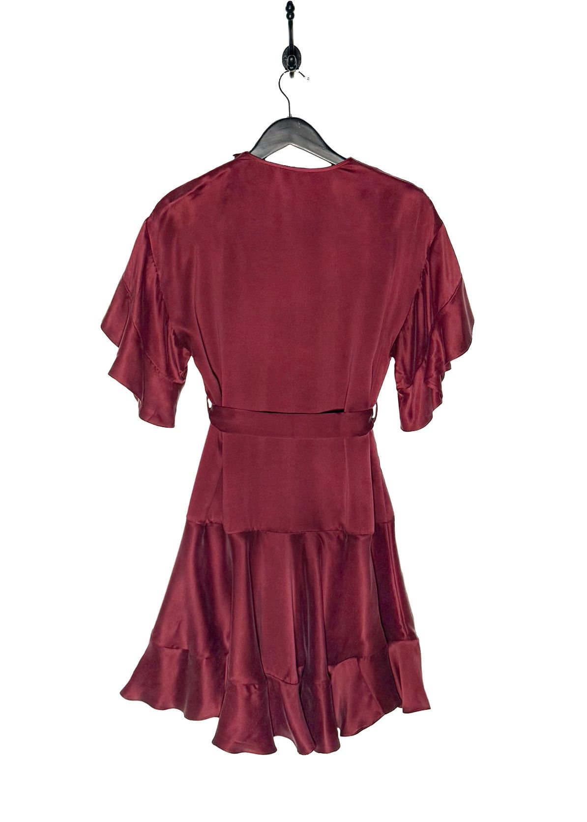 Zimmermann Zimmermann Burgundy Red Washed Silk Ruffle Mini Dress - 0 US Size S / US 4 / IT 40 - 7 Thumbnail