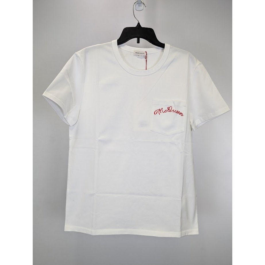 Alexander McQueen o1rshd1 Short Sleeve T-Shirt in White Size US L / EU 52-54 / 3 - 3 Thumbnail