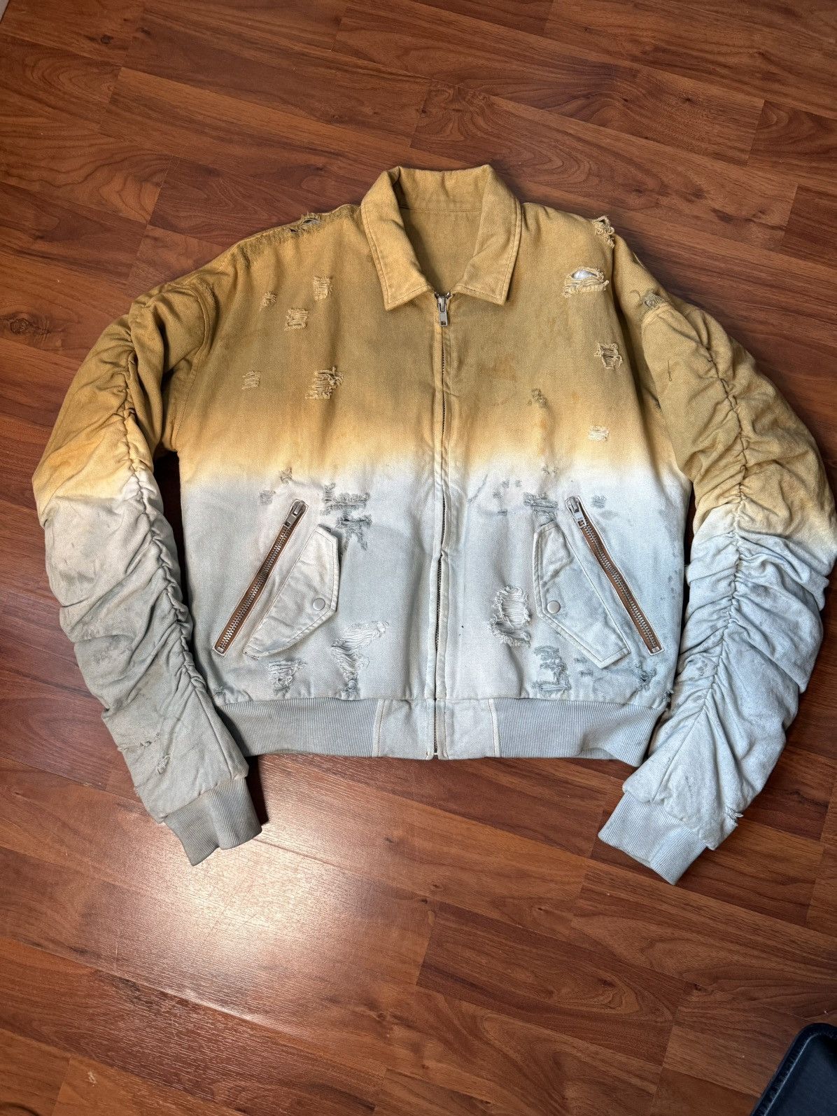 Japanese Brand × Ryan Knew RYAN KNEW DISTRESSED OMBRÉ BOMBER JACKET SAMPLE Size US M / EU 48-50 / 2 - 1 Thumbnail