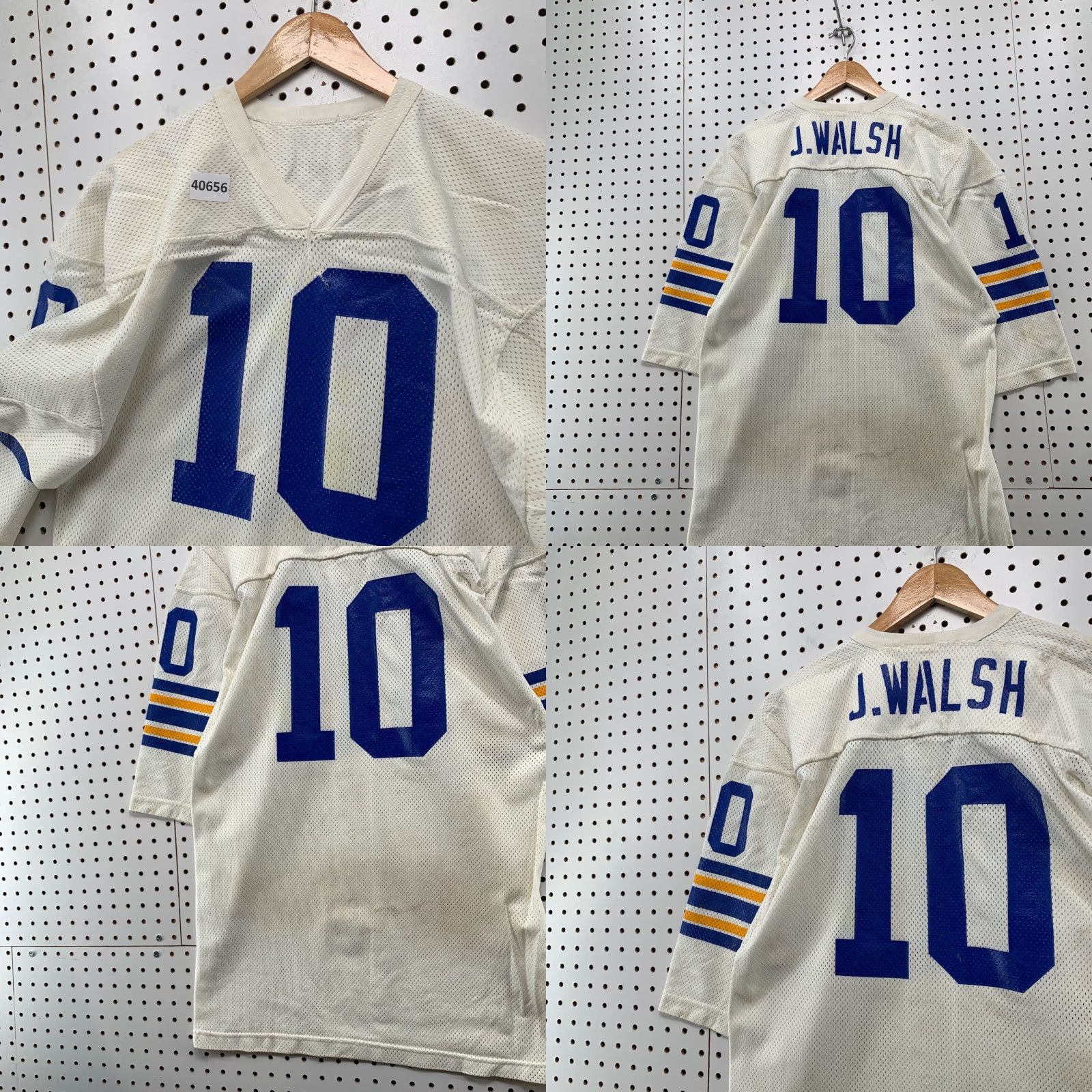 Russell Athletic VINTAGE Russell Athletic Football Jersey Mens L White WALSH #10 USA 70s Sports Jersey Size US L / EU 52-54 / 3 - 10 Thumbnail