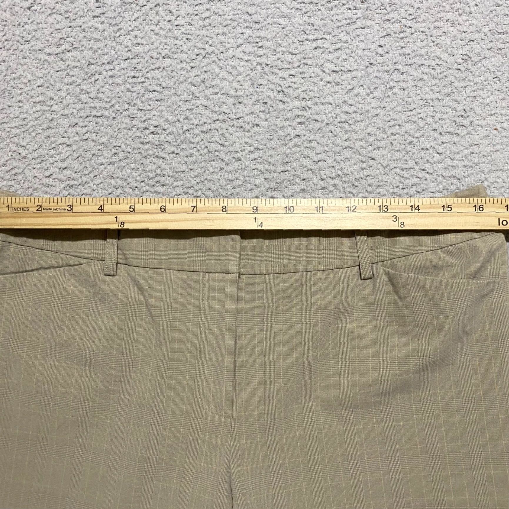 Apt. 9 Apt. 9 Womens Pants Beige Plaid Wide-Leg Cropped High Rise 12 Casual Business Travel Distinctive Pockets Womens Size 34" / US 12 / IT 48 - 7 Thumbnail