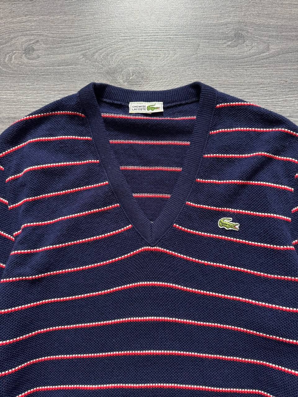 Lacoste Vintage Chemise Lacoste Made in France Striped Knit Sweater Size US L / EU 52-54 / 3 - 4 Thumbnail