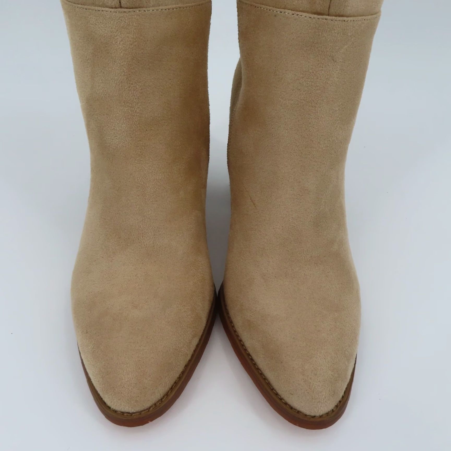 Vintage Women Beige Faux Leather Block Heel Knee High Boots Western NEW Size US 10 / IT 40 - 3 Thumbnail