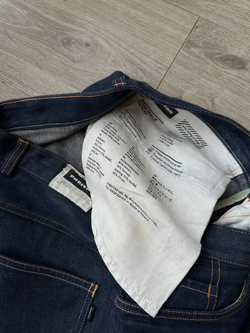 Freitag × Vintage Vintage Freitag E 500 Male Denim Blue Linen Pants Size US 31 - 9 Thumbnail