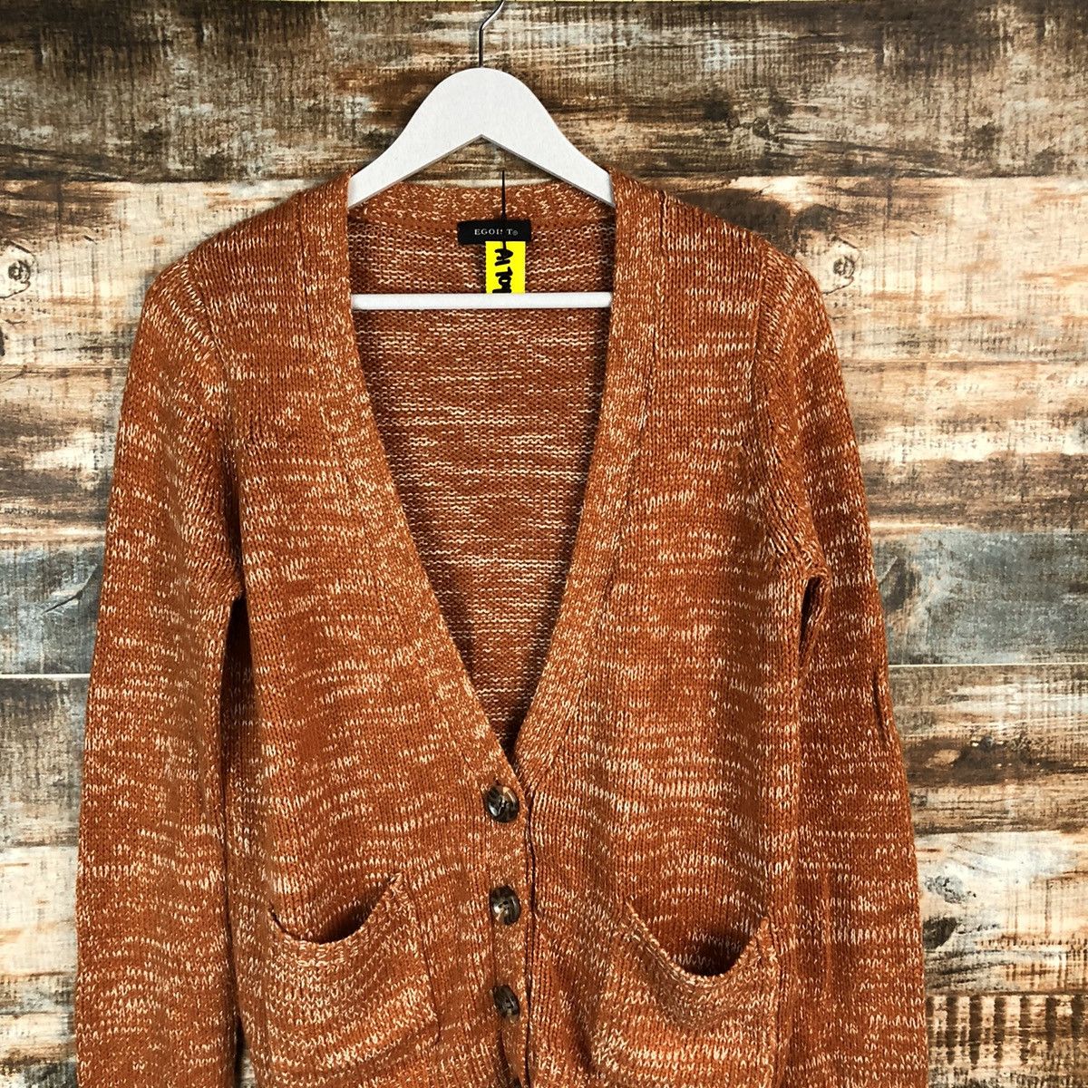 Homespun Knitwear Egoist Orange Cardigan Knitwear #A1704 Size US M / EU 48-50 / 2 - 5 Thumbnail