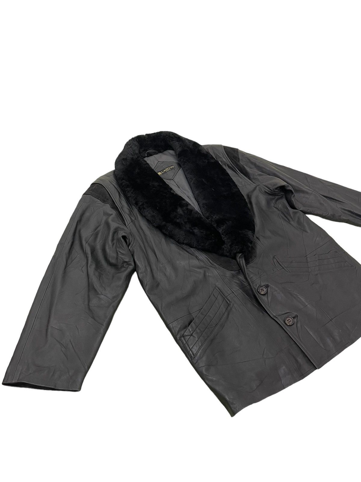 If Six Was Nine Vintage Lanvin Sheepskin Leather Jacket 3🟦 Size US L / EU 52-54 / 3 - 4 Thumbnail