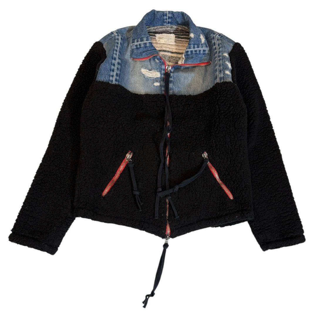 Greg Lauren Greg Lauren Repaired Denim Black Sherpa Double Zip 2 Size US M / EU 48-50 / 2 - 1 Thumbnail