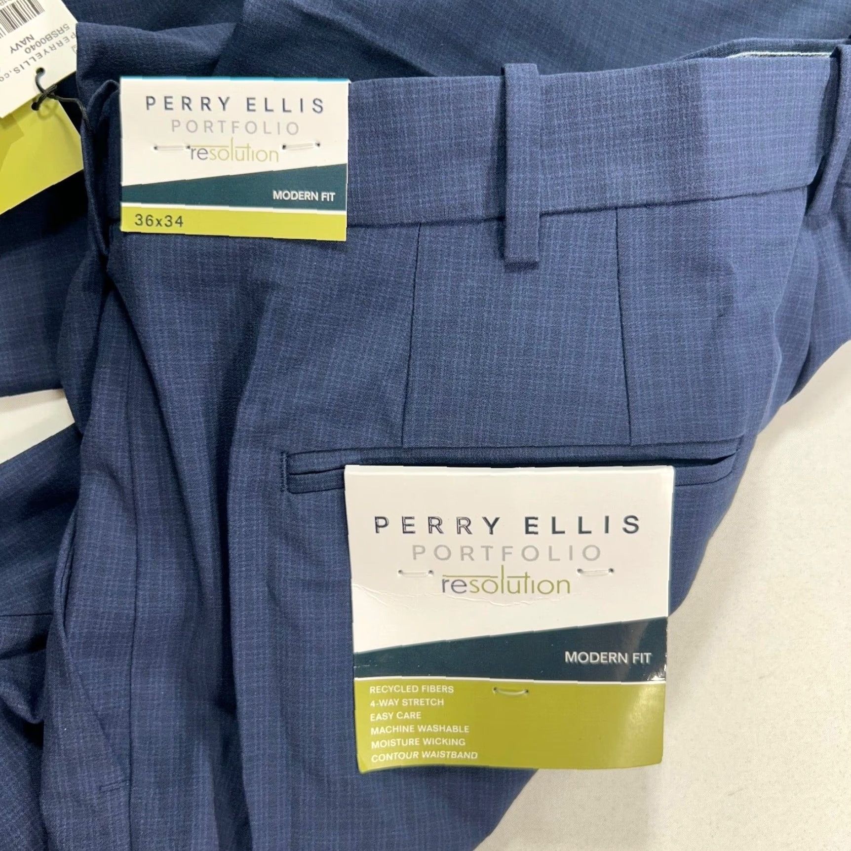 mermaid vs trumpet dress vs fit and flare Perry Ellis Portfolio Men's Slim Fit Solid Flat Front Pants in Black, Size 34, 100% Polyester