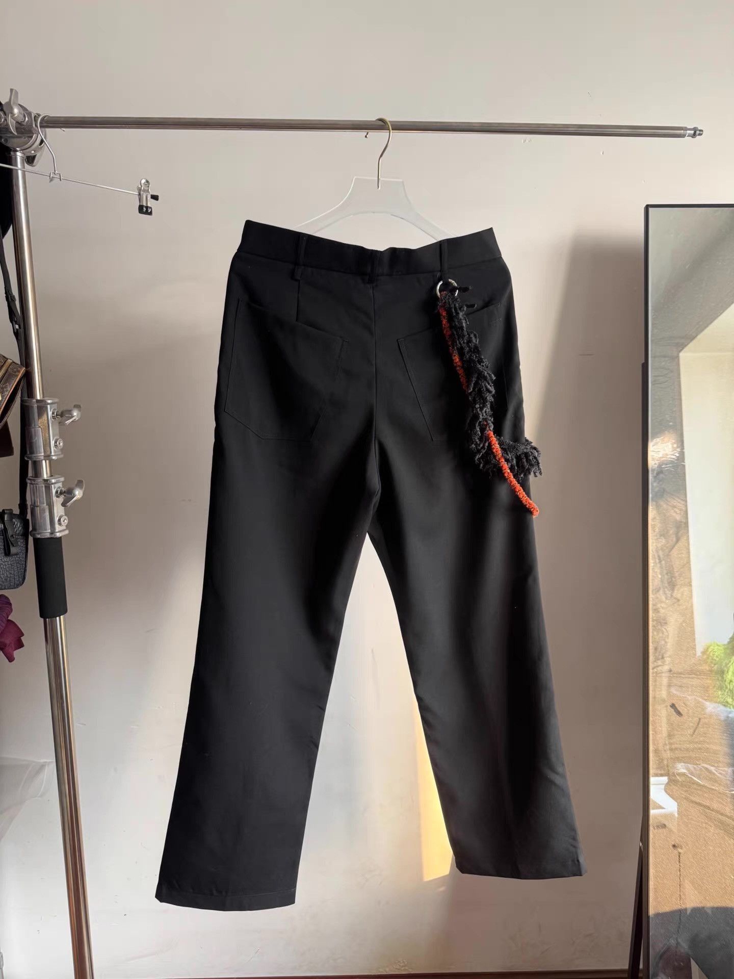 Song For The Mute Black Cropped Pants with Chain and Tassel Detail Size US 36 / EU 52 - 3 Thumbnail