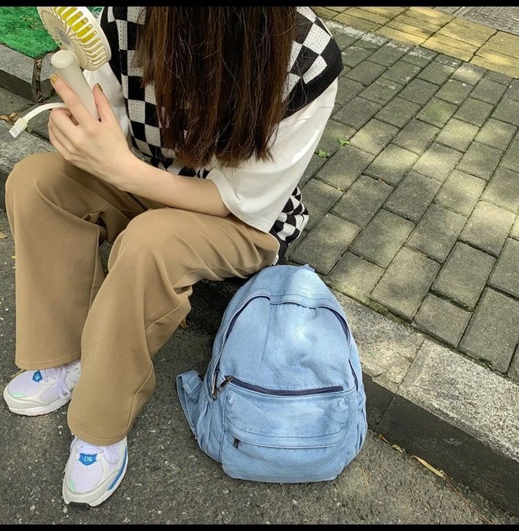 Other Fashion denim backpack streetwear japanese brand y2k Size ONE SIZE - 6 Thumbnail