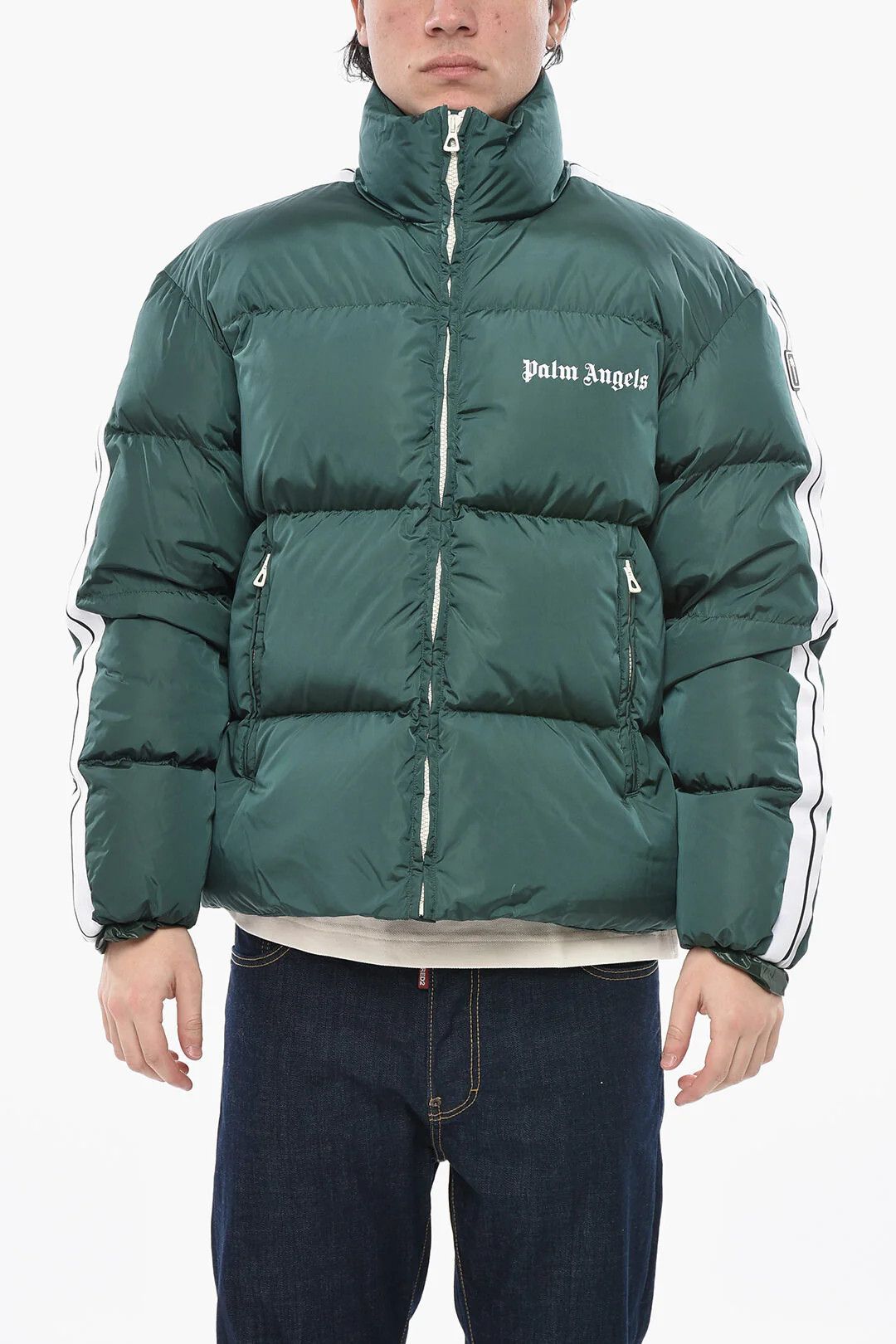 Palm Angels og1mm0326 Nylon Puffer Jacket in Green Size US XL / EU 56 / 4 - 1 Thumbnail