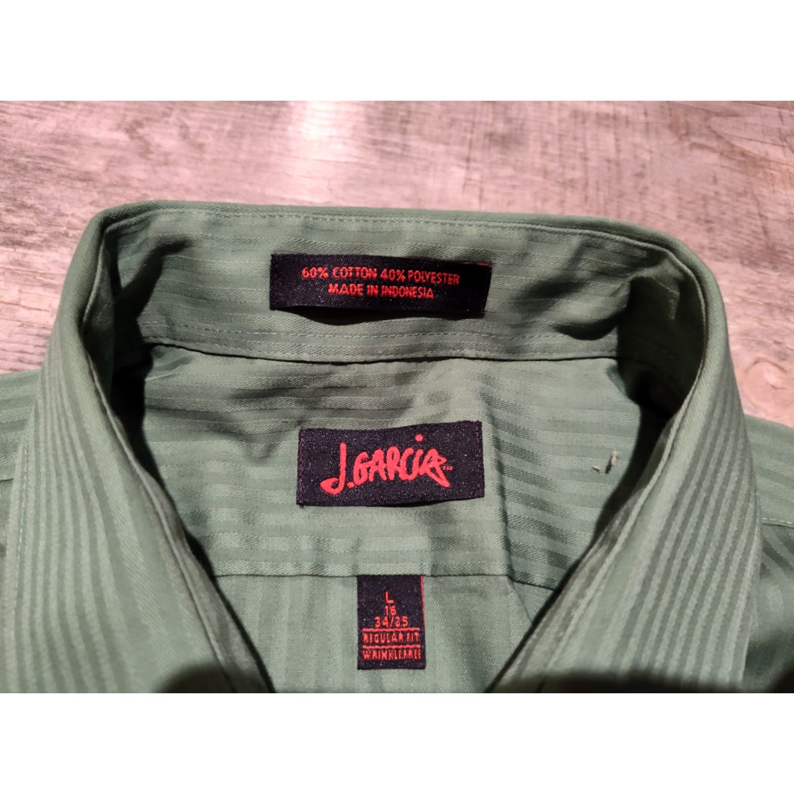 Vintage VINTAGE Jerry Garcia Shirt Mens Long Sleeve Button-Up Green Striped Casual 90s Mens Size US L / EU 52-54 / 3 - 7 Thumbnail