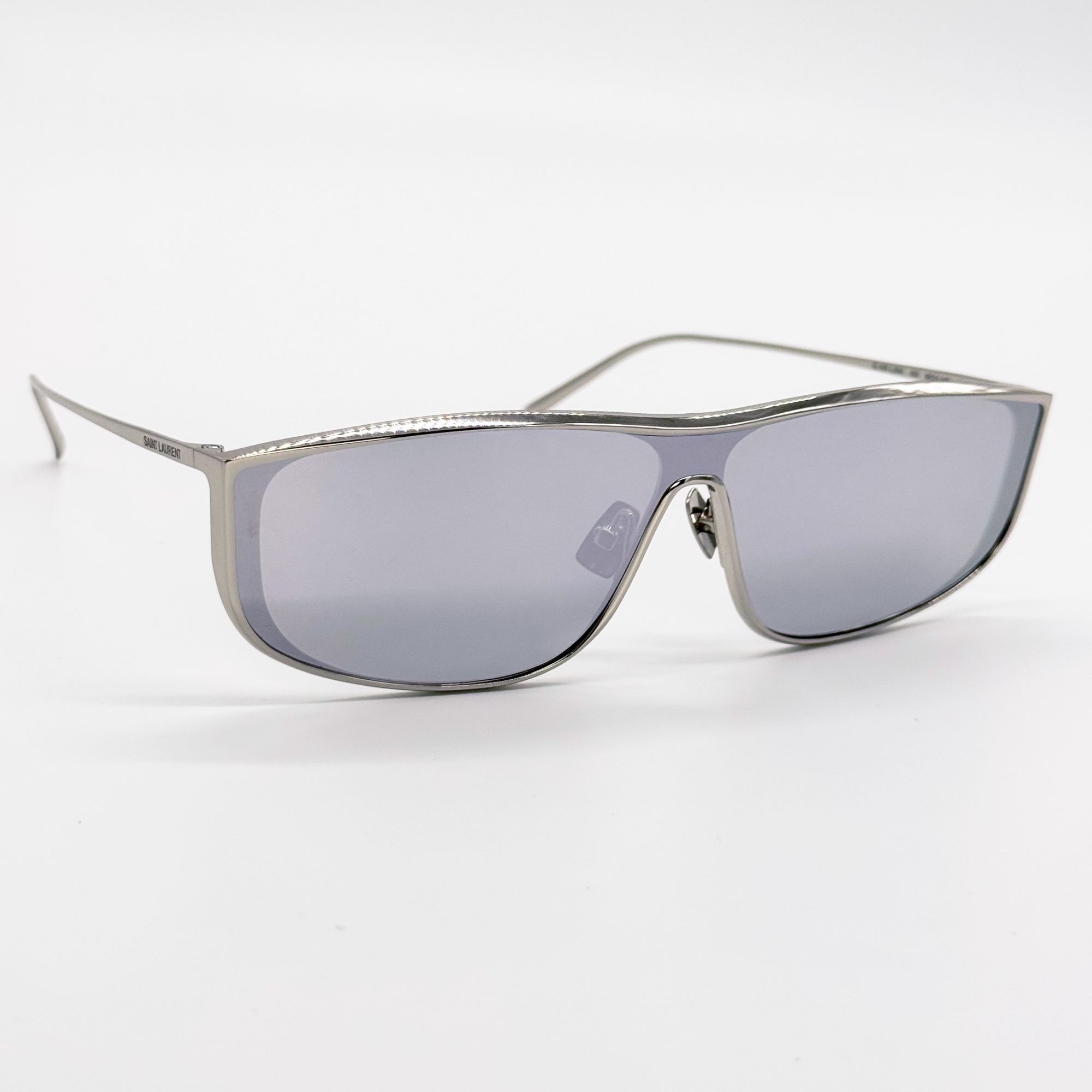 Saint Laurent Paris NEW SAINT LAURENT SL605 LUNA 003 SHIELD METAL SILVER SUNGLAS Size ONE SIZE - 6 Thumbnail