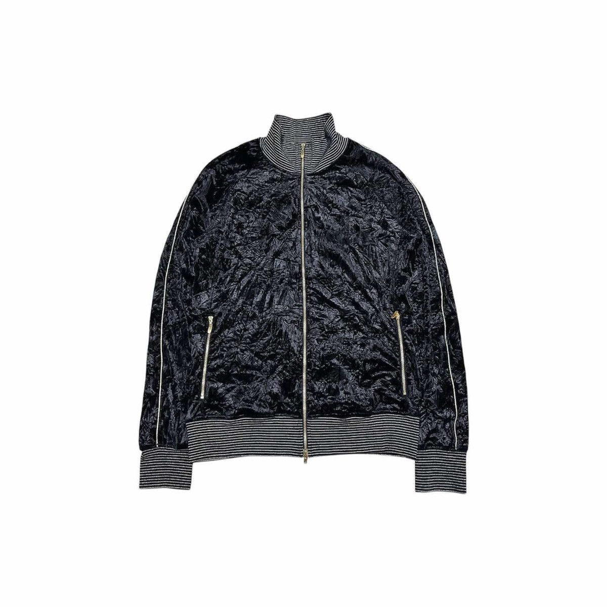 If Six Was Nine 🔥Sick Y2K L7 Real Hip Velvet Jacket Black Gold Goth Punk Size US L / EU 52-54 / 3 - 3 Thumbnail