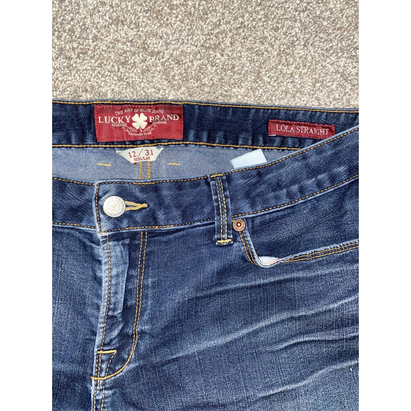 Lucky Brand Lucky Brand Womens Straight Jeans Sz 12 Regular Blue 2000s Clothing Womens Size 34" / US 12 / IT 48 - 3 Thumbnail