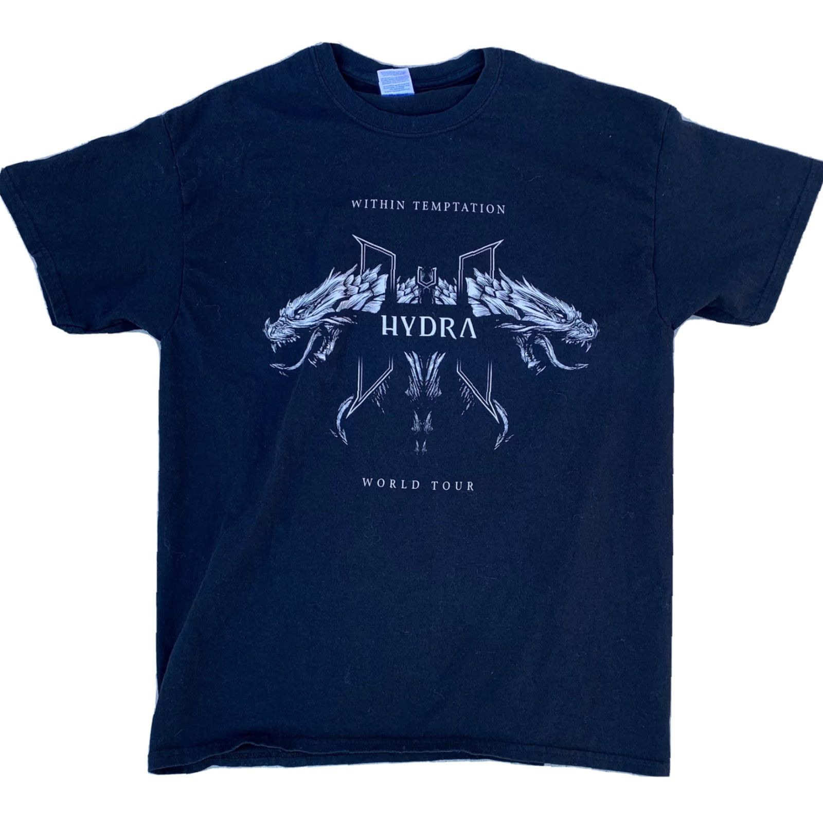 Gildan VINTAGE Within Temptation Hydra World Tour North America 2014 T-Shirt Band Concert Tee L Black Cotton Jersey Gildan Unisex Adults Short Sleeve SVG? Size US L / EU 52-54 / 3 - 4 Thumbnail