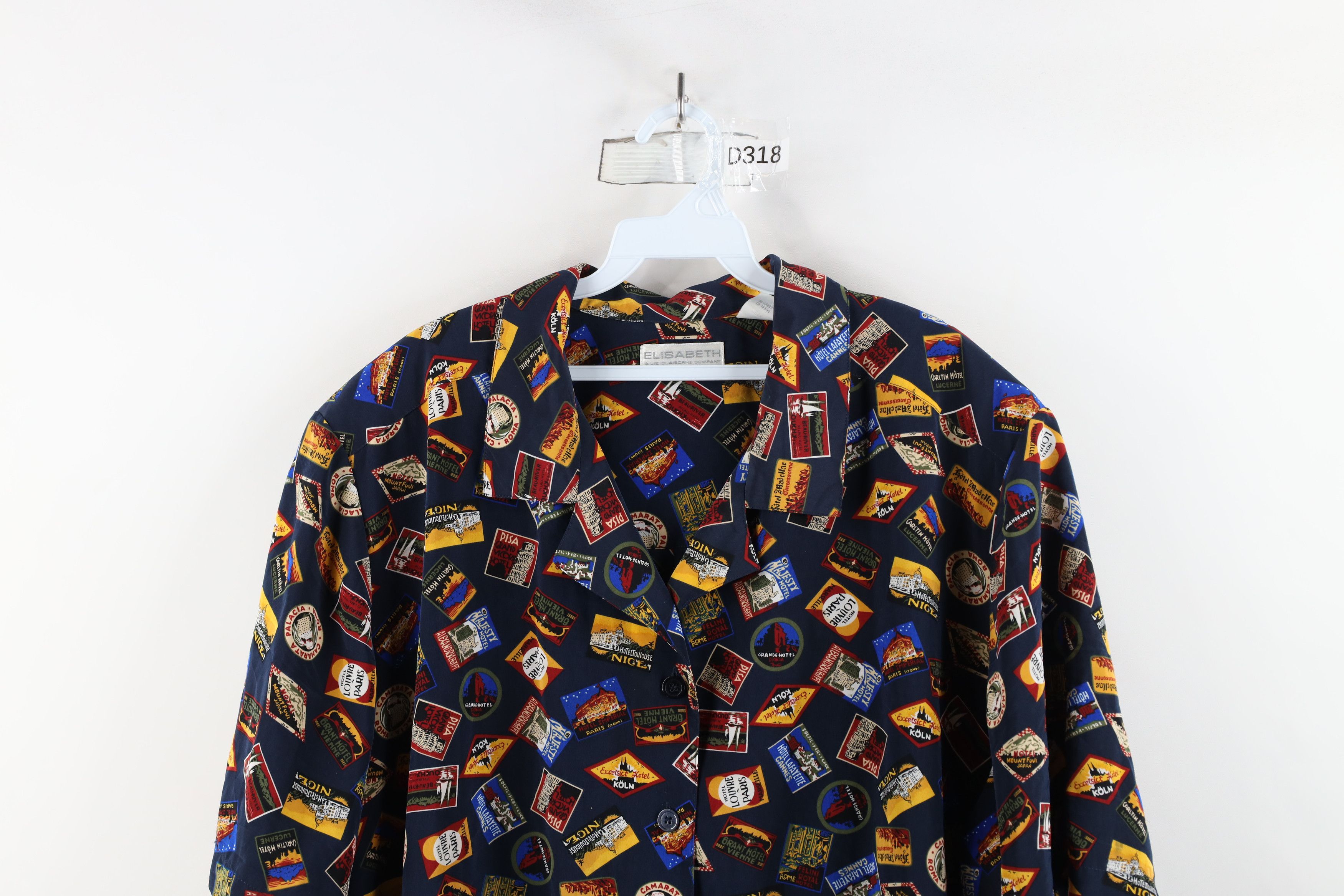 Vintage Vintage 90s Card All Over Print Camp Collar Button Shirt Size 3XL / US 20-22 - 2 Thumbnail