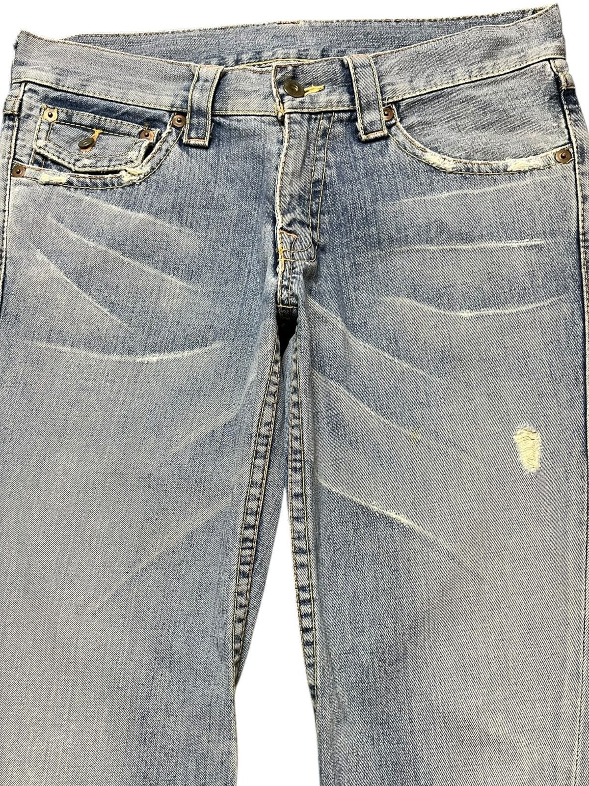 Japanese Brand Vintage Japanese Brand Flare Non-Alignment Faded Denim Size US 35 - 2 Thumbnail