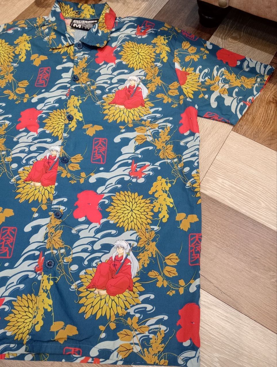 Japanese Brand INUYASHA OVERPRINT BUTTON UP COTTON SHIRT Size US M / EU 48-50 / 2 - 4 Thumbnail