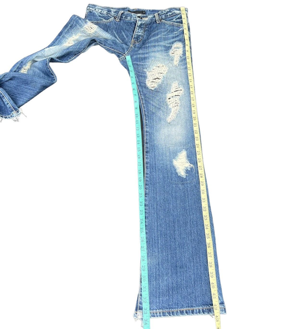 Japanese Brand × Vanquish × Vintage Vintage FUGA Japan Rips Distress Denim Flare Jeans Size US 31 - 5 Thumbnail