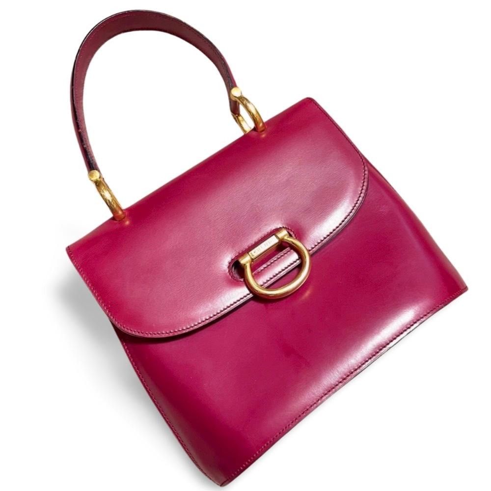 Celine Vintage Celine bordeux, wine red leather handbag. Classic Size ONE SIZE - 3 Thumbnail
