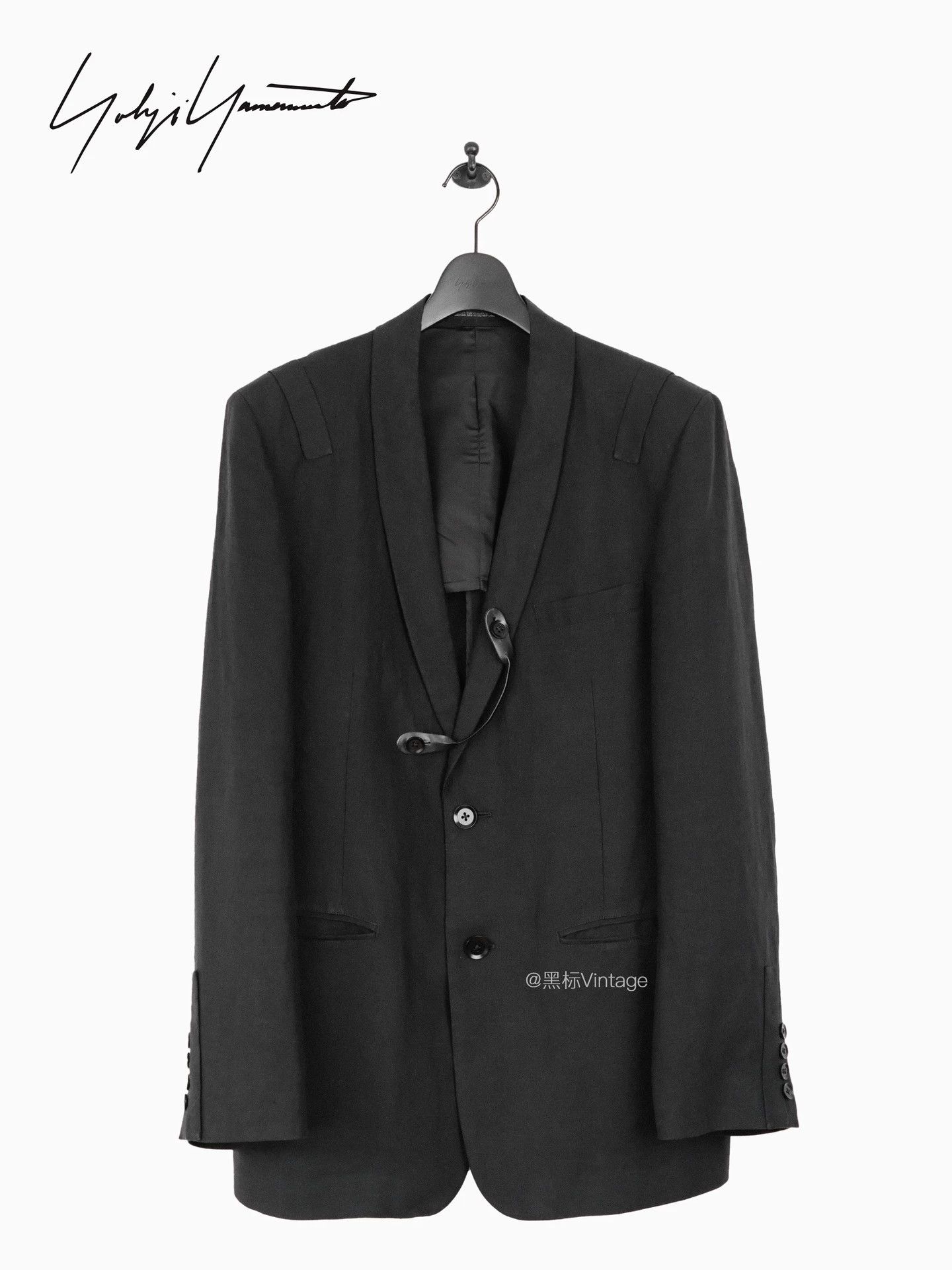 Yohji Yamamoto Yohji Yamamoto 14ss Rainy Leather Trim Linen Blazer Size US L / EU 52-54 / 3 - 1 Thumbnail