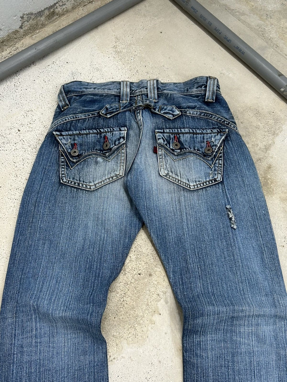Japanese Brand Edwin Rude Zero Flare Washed Distressed Size US 30 / EU 46 - 9 Thumbnail